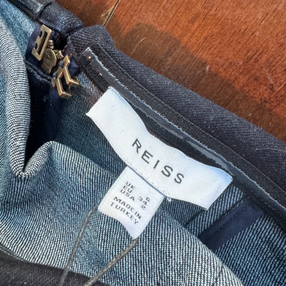 Reiss Womenswear TIGGIE DENIM STRAPLESS WIDE LEG JUMPSUIT Size 2 - Picture 4 of 7